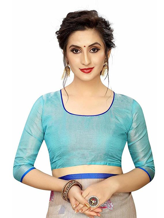 self design woven saree with blouse - 19198200 - Standard Image - 2