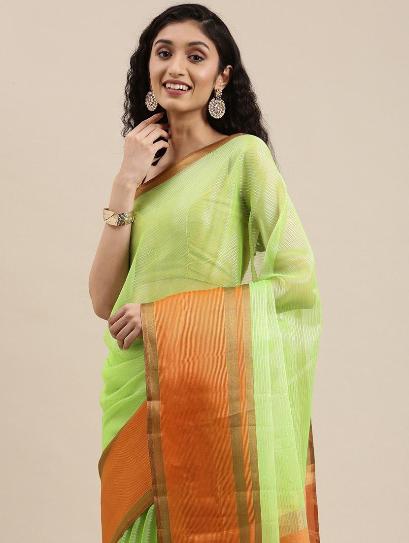 self design woven saree with blouse - 19198740 - Standard Image - 2