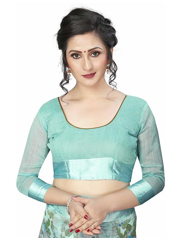 floral printed saree with blouse - 19199422 - Standard Image - 2