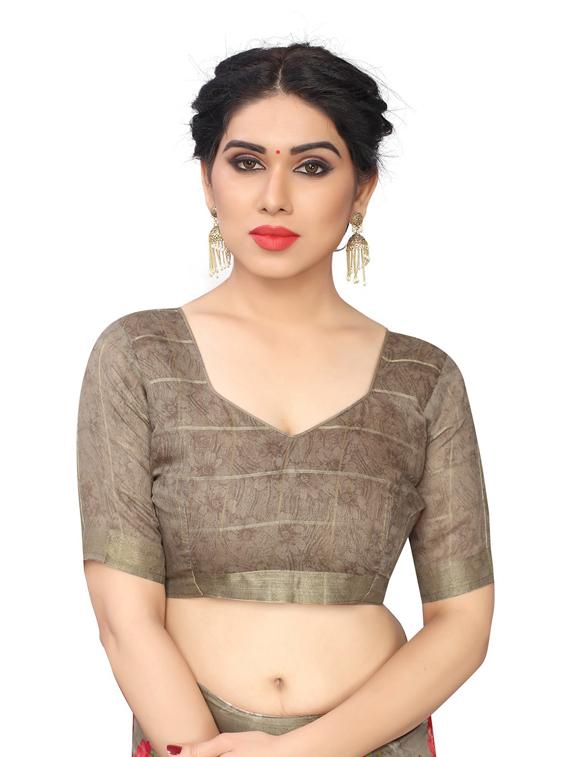 floral printed saree - 19199514 - Standard Image - 2