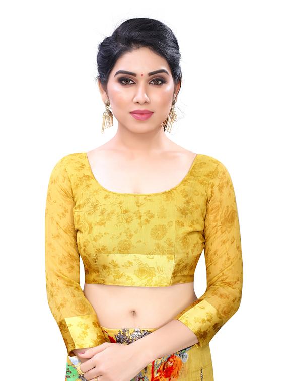 floral printed saree with blouse - 19199537 - Standard Image - 2