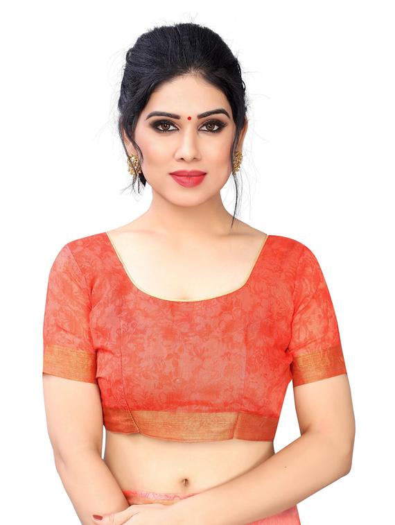 floral printed saree with blouse - 19199552 - Standard Image - 2
