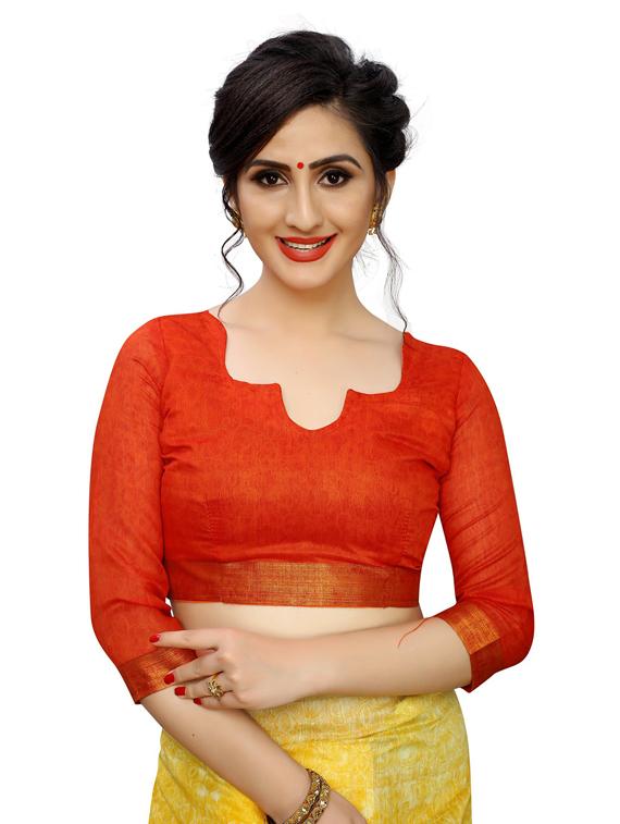 maroon printed saree with blouse - 19199556 - Standard Image - 2