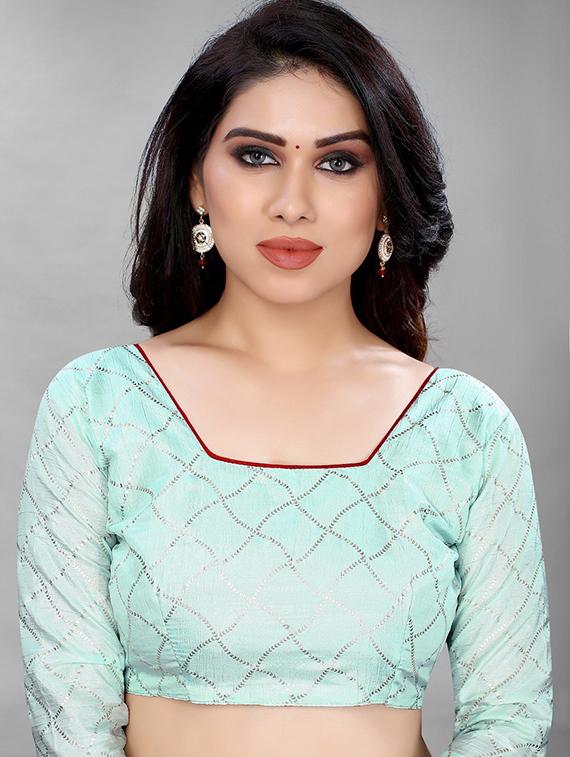 floral printed saree with blouse - 19199670 - Standard Image - 2