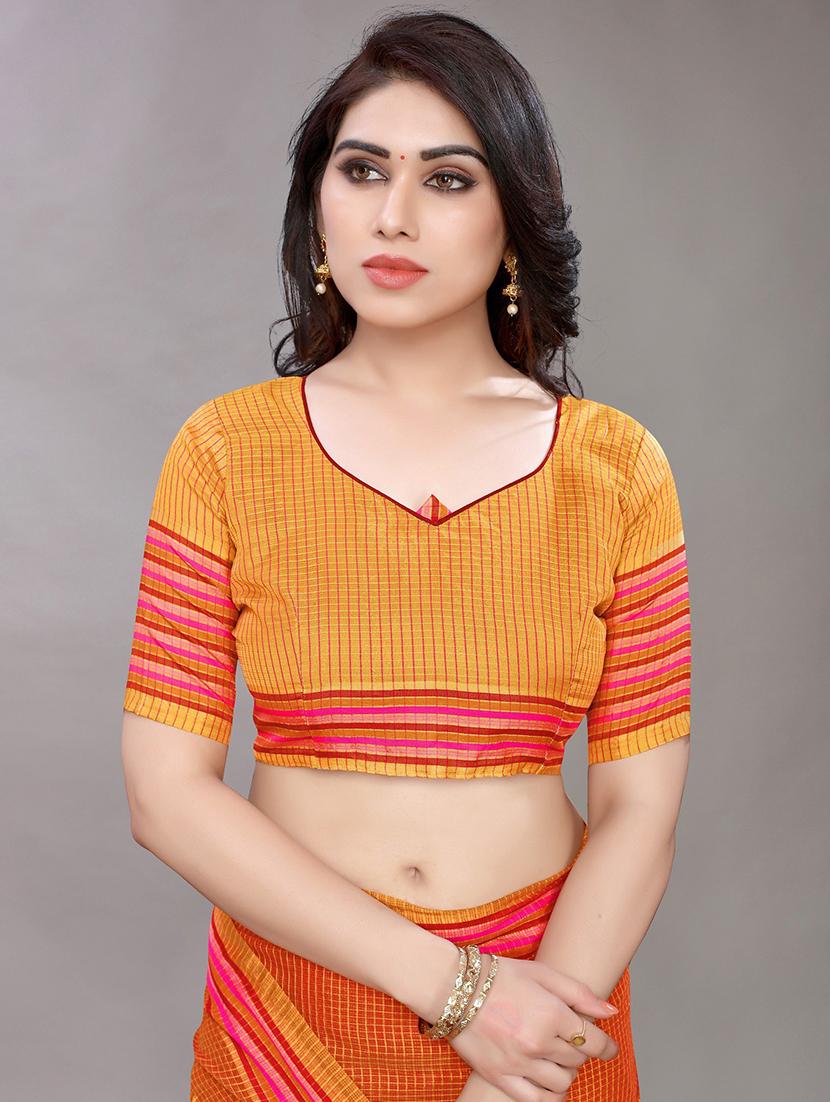 embroidered woven saree with blouse - 19199753 - Standard Image - 2