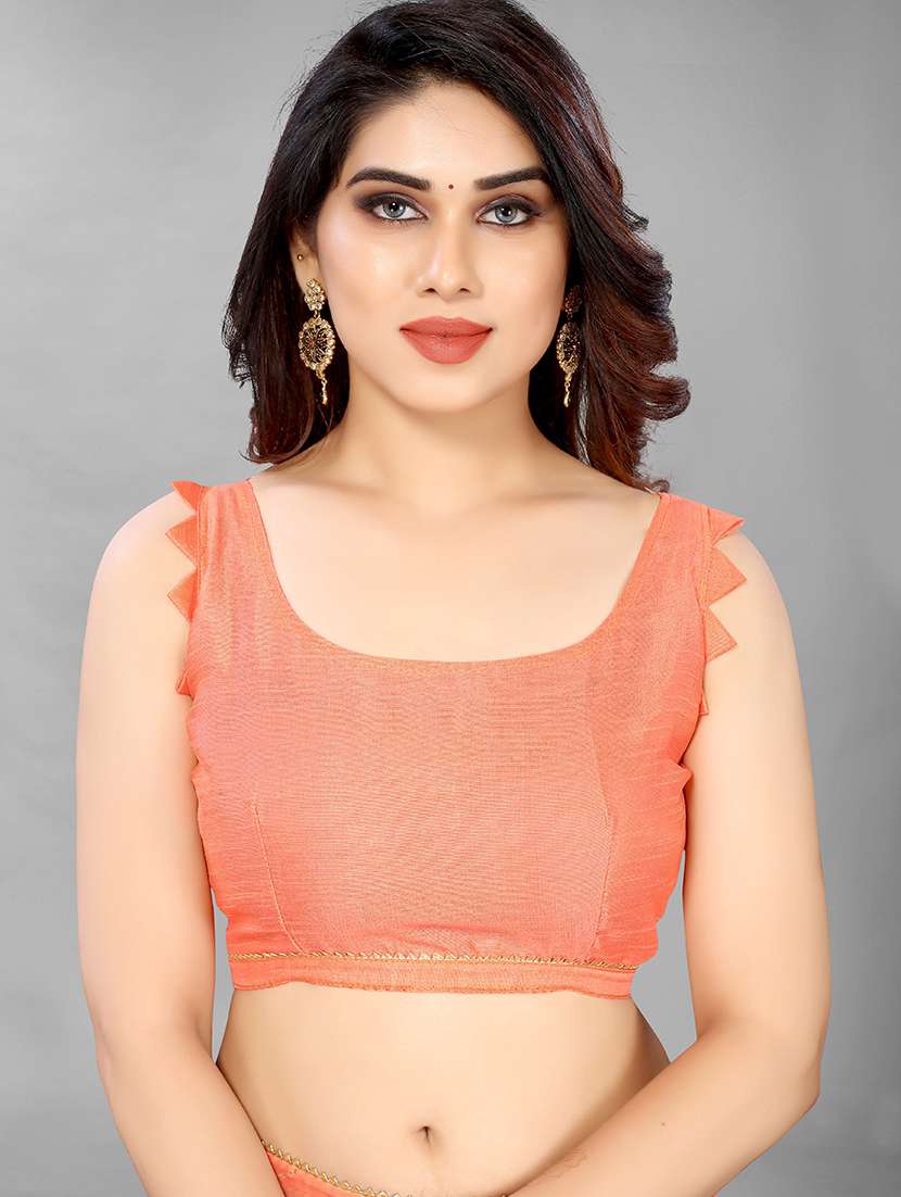 check printed saree with blouse - 19199780 -  Standard Image - 2