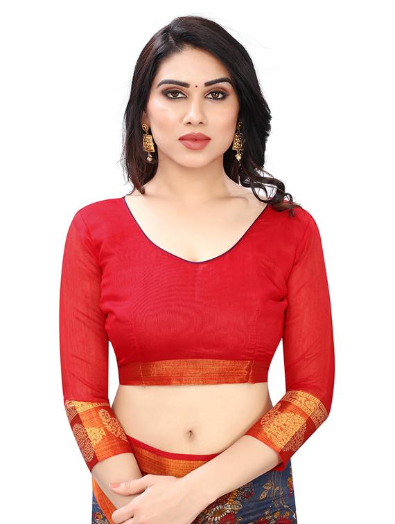 floral printed saree with blouse - 19200071 - Standard Image - 2