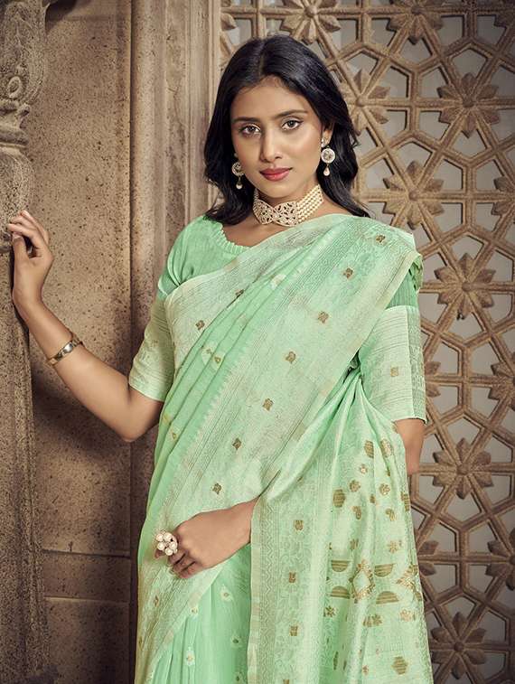 self design woven saree with blouse - 19200262 - Standard Image - 2