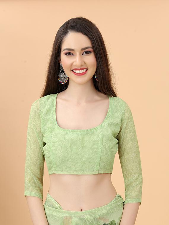 floral printed saree with blouse - 19200309 - Standard Image - 2