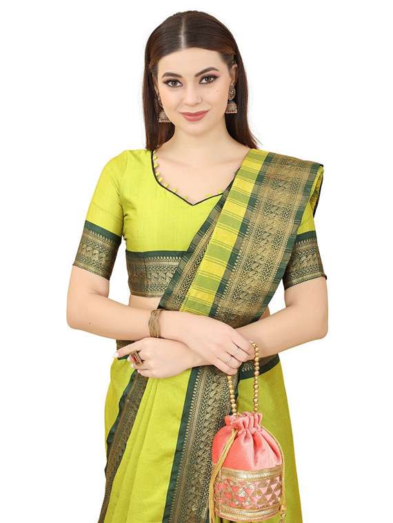 self design woven saree with blouse - 19200387 - Standard Image - 2