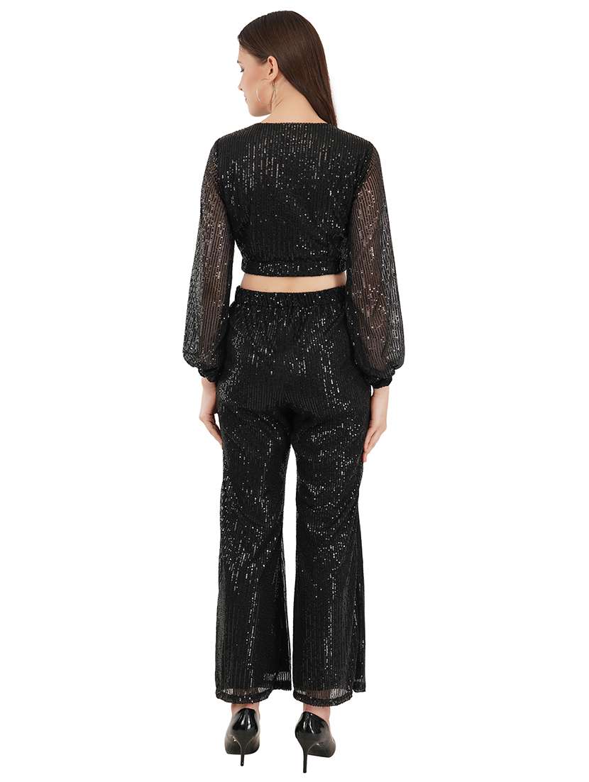 black sequin top and trouser set - 19204858 -  Standard Image - 2