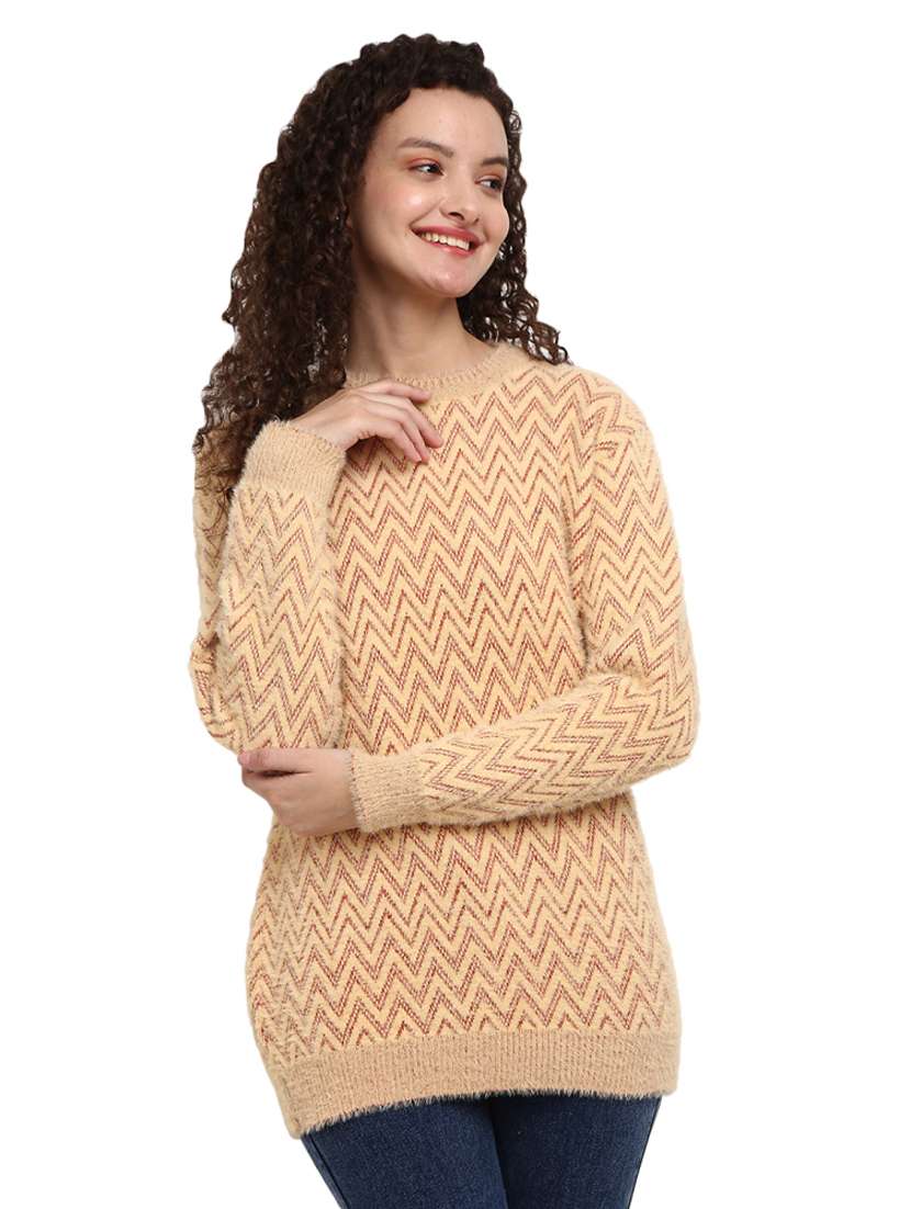 self design acrylic wool pullover