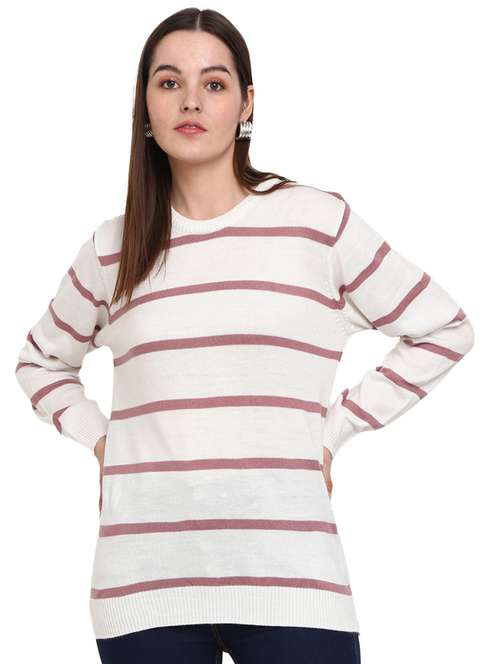 white striped wool pillovers - 19204970 - Standard Image - 0