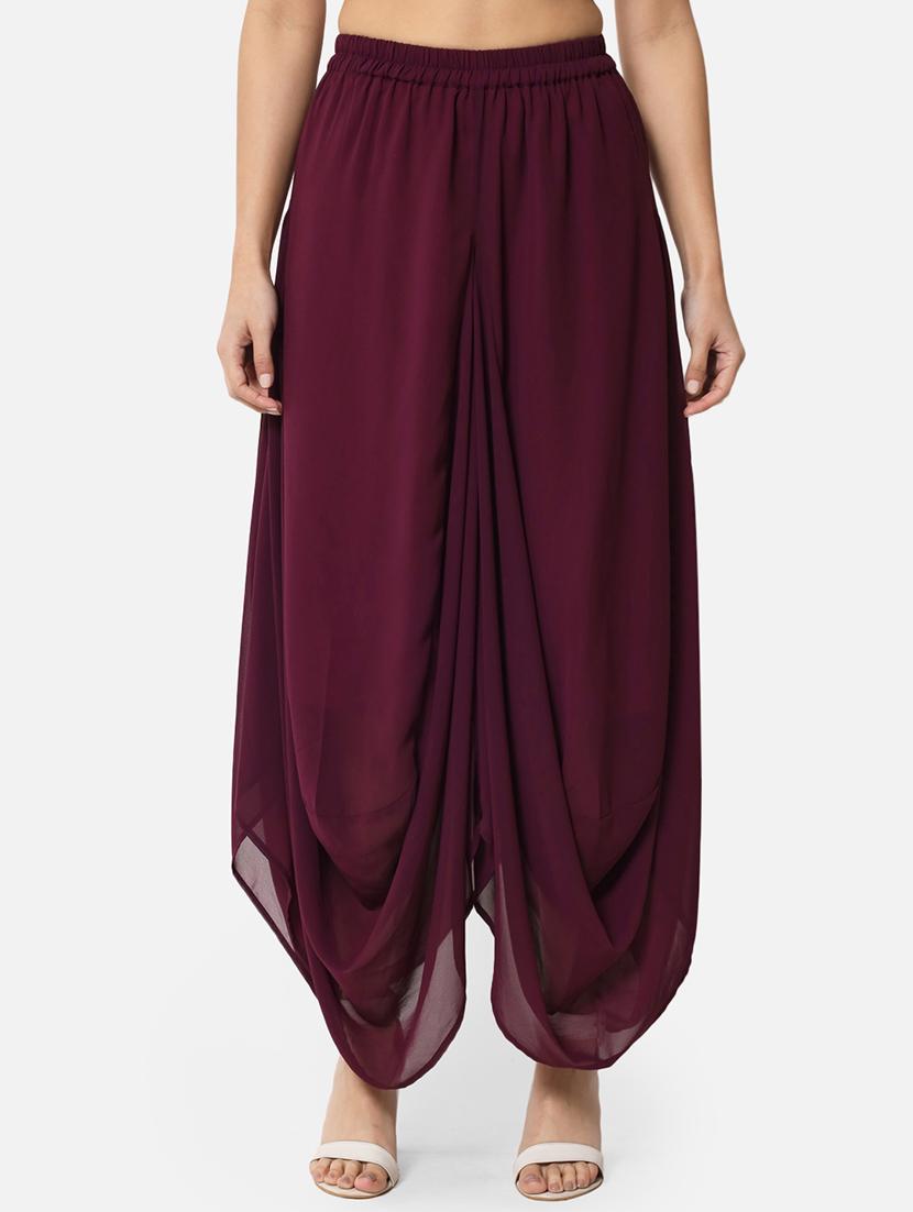 maroon solid palazzo