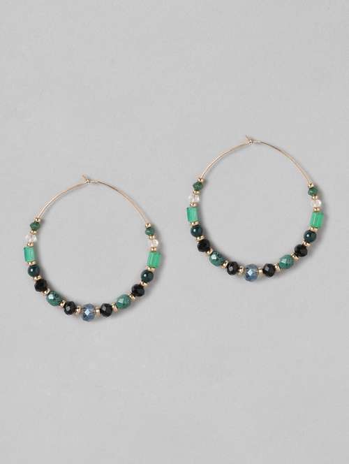 green metal hoop earring - 19207908 - Standard Image - 0