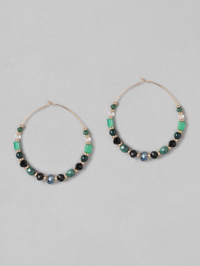 green metal hoop earring - 19207908 - Zoom Image - 0