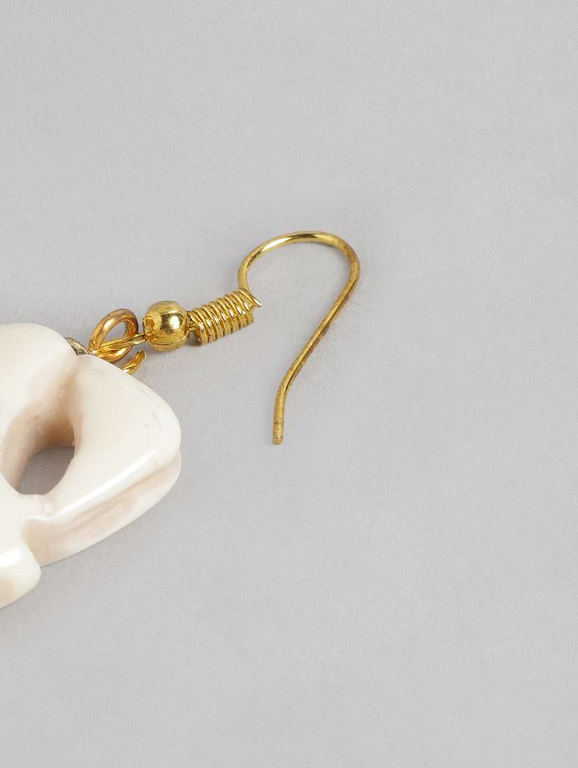 beige metal drop earring - 19207911 - Standard Image - 2