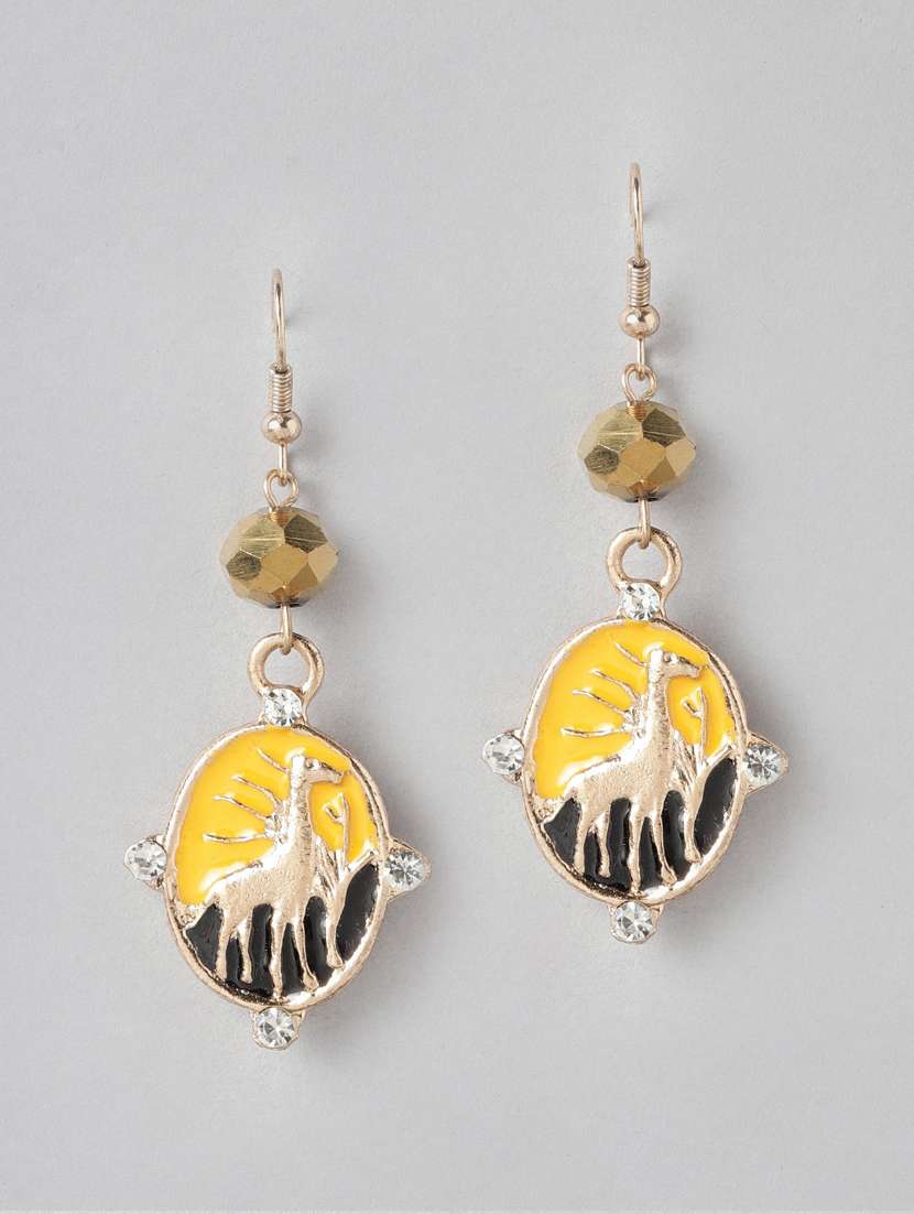 multi colored metal drop earring