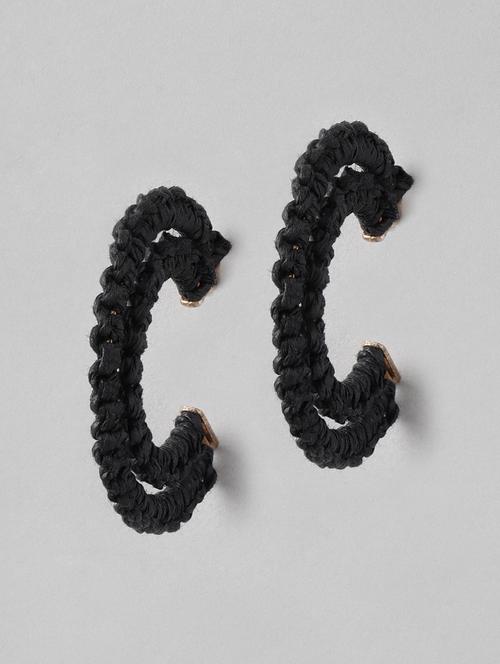 black crescent shaped half hoop earrings - 19207930 - Standard Image - 0