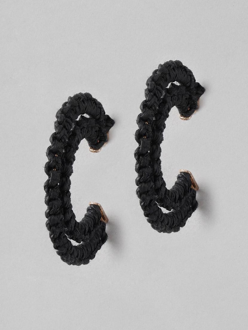 black crescent shaped half hoop earrings - 19207930 - Zoom Image - 0