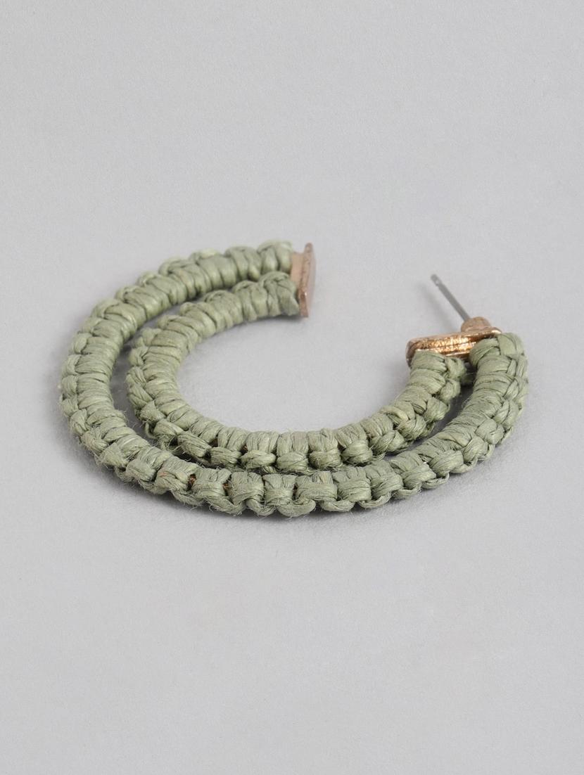 green crescent shaped half hoop earrings - 19207932 - Standard Image - 2