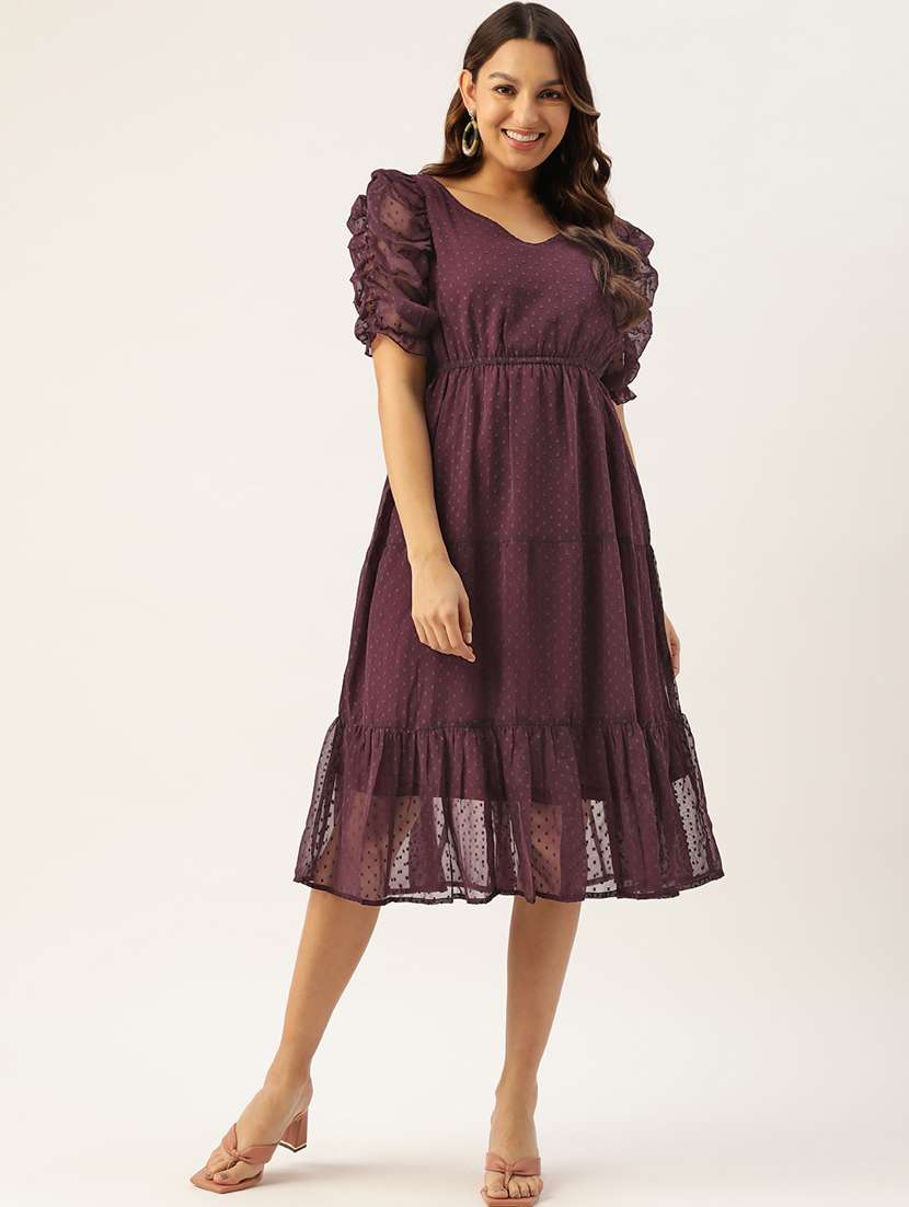 women's tiered dress swiss dots dress