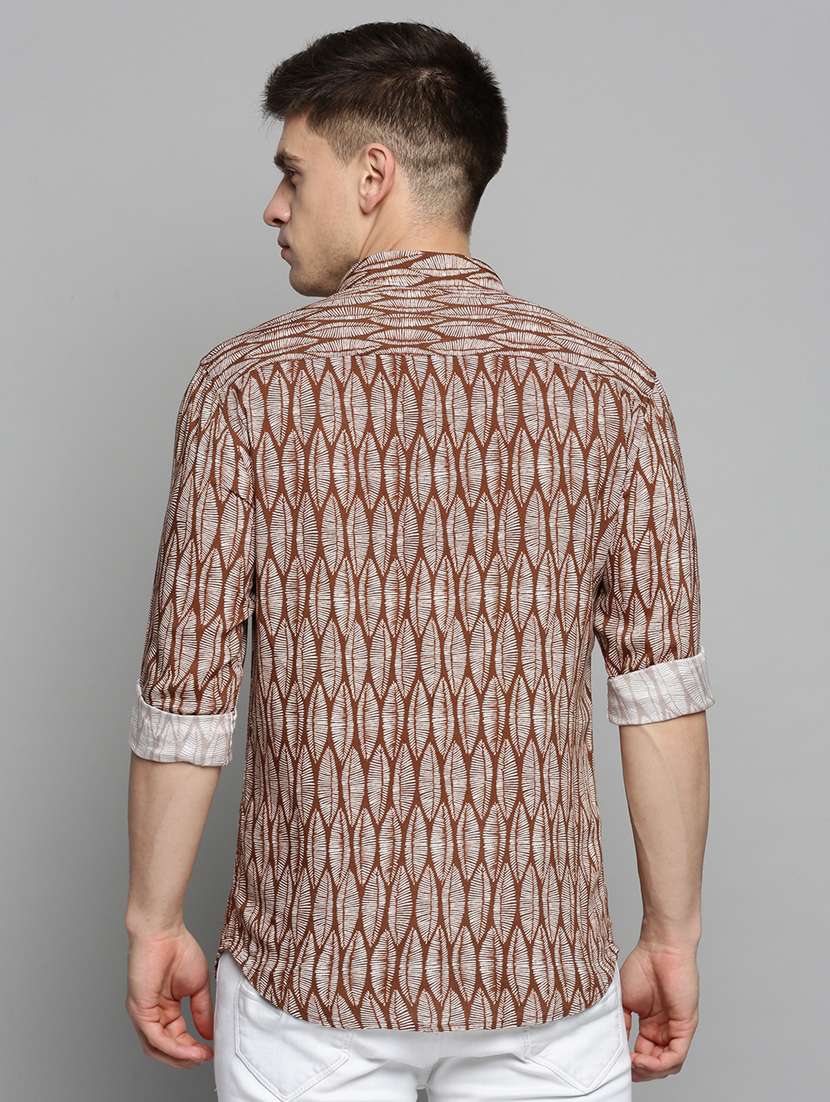 mens printed casual shirt - 19208129 - Standard Image - 2
