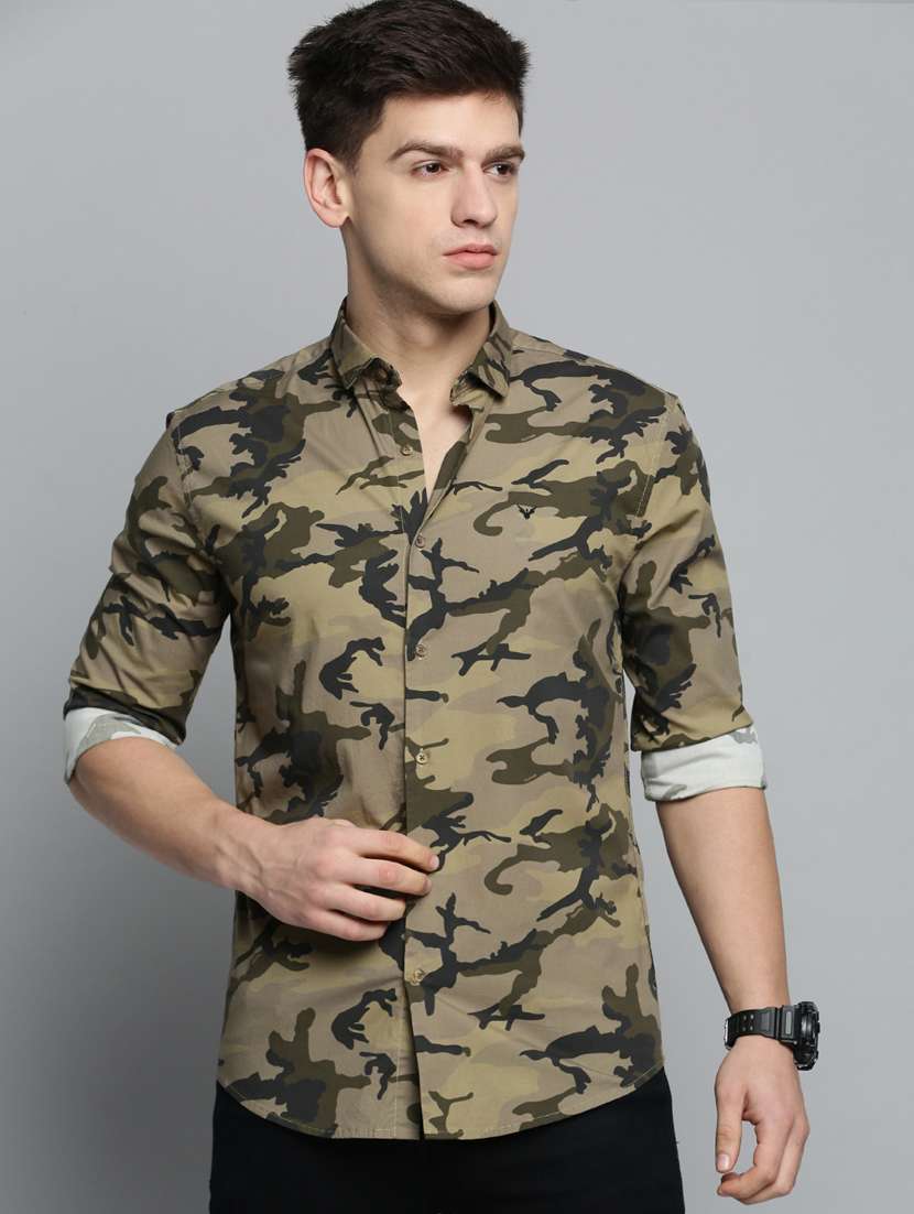 mens camouflage casual shirt