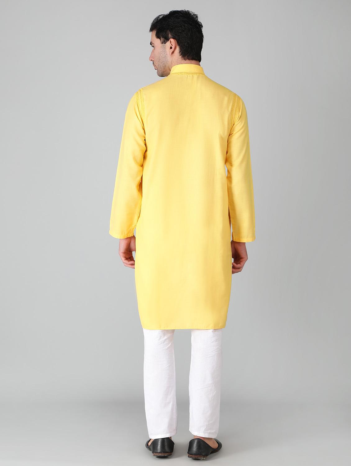 mandarin neck cotton long kurta - 19208497 - Standard Image - 2