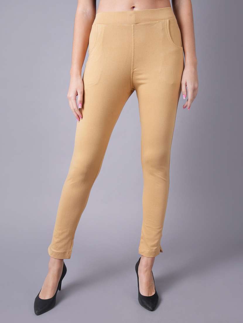 high rise solid jeggings