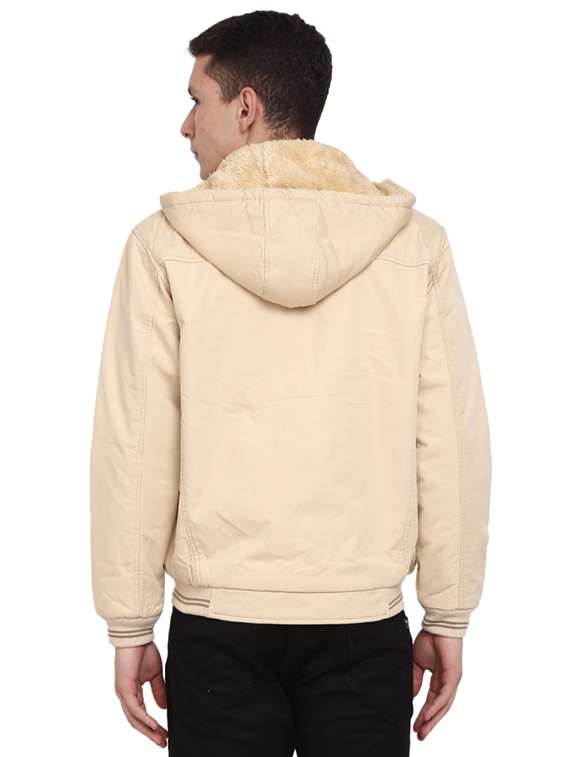 hood neck solid casual jacket - 19214908 - Standard Image - 2