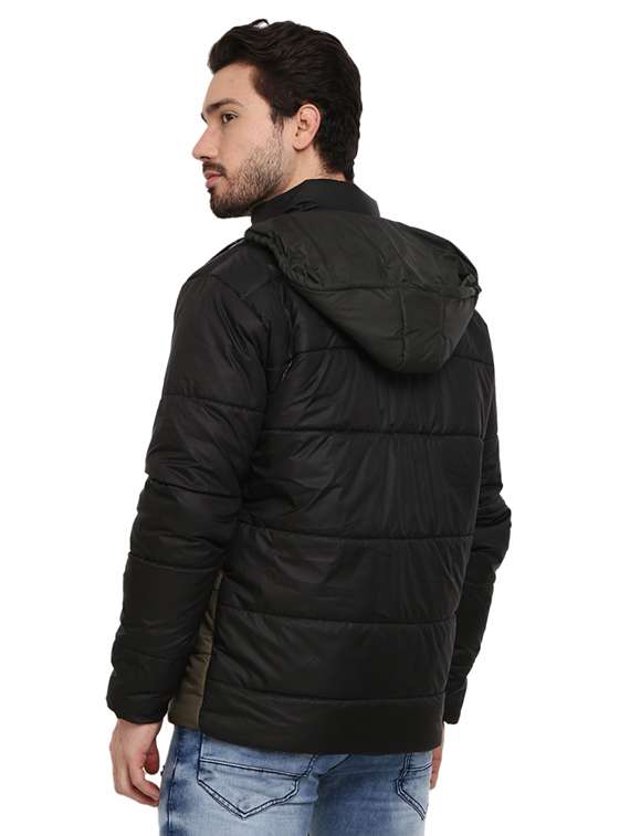 hood neck solid casual jacket - 19214961 - Standard Image - 2