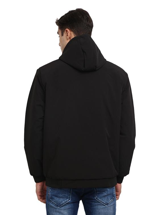hood neck solid casual jacket - 19214993 - Standard Image - 2