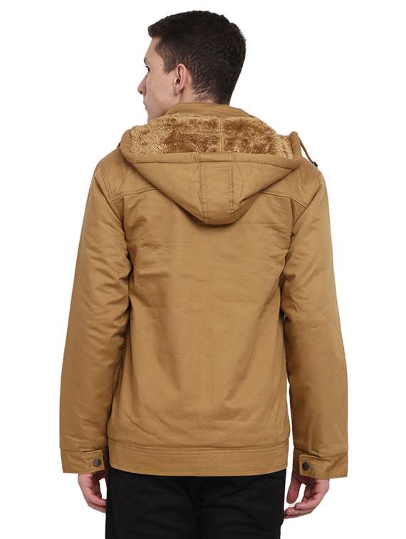 hood neck solid casual jacket - 19215001 - Standard Image - 2