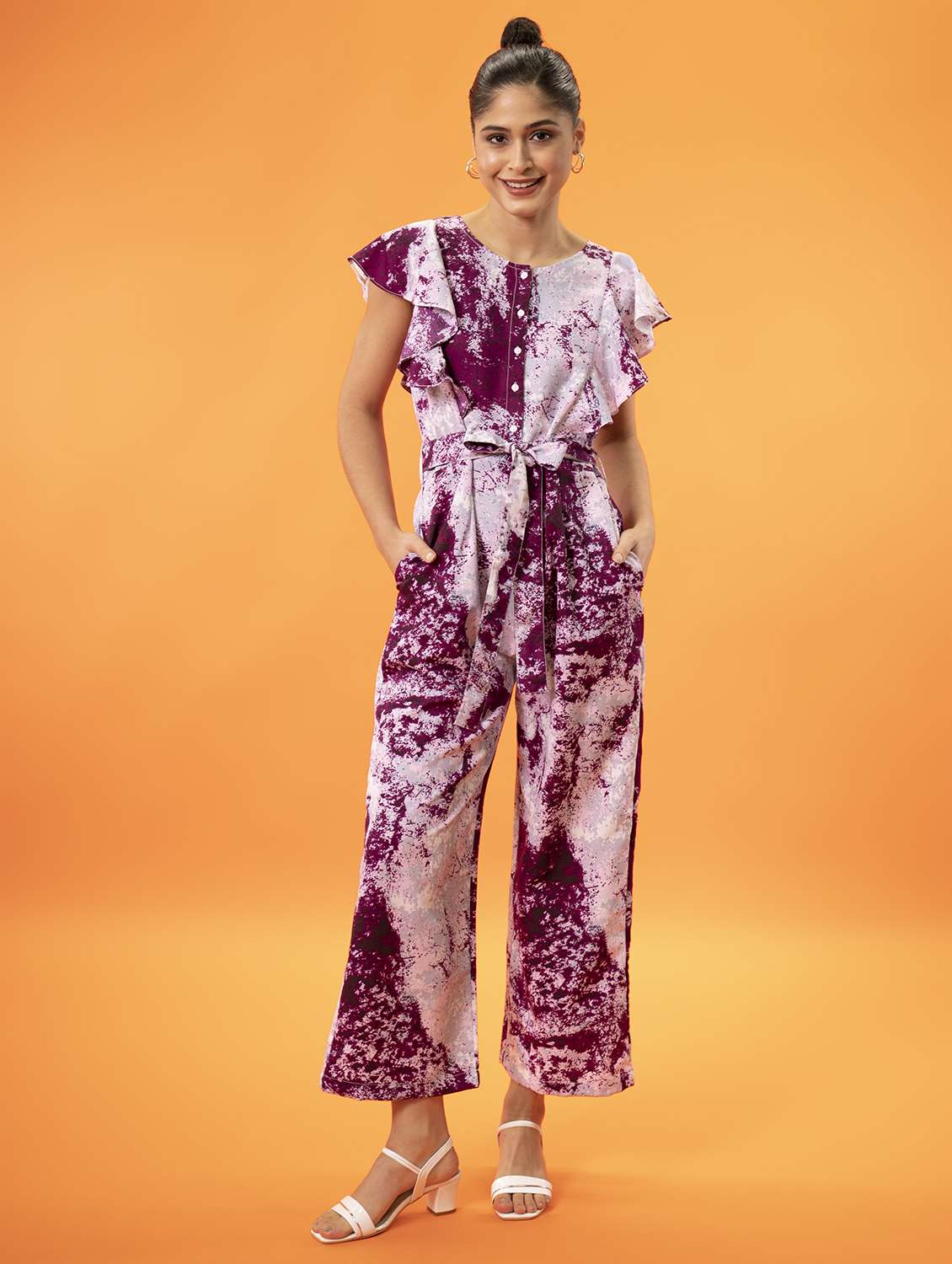 women printed full leg jumpsuit - 19215129 -  Zoom Image - 0