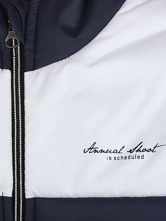 boys colour block hooded neck quilted jacket - 19215257 -  Standard Image - 2