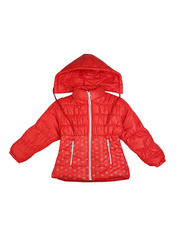 girlss hooded neck quilted jacket