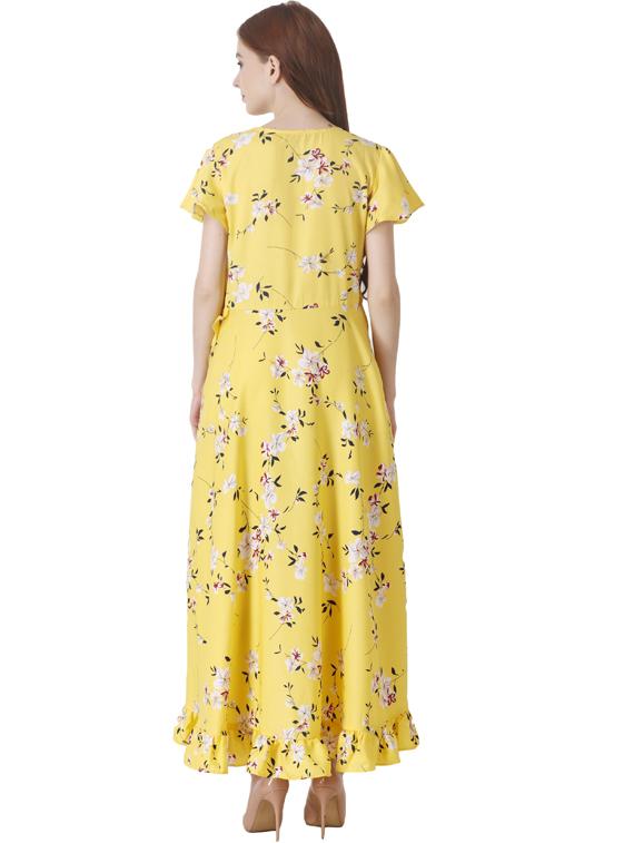 women's asymmetric floral dress - 19215372 - Standard Image - 2