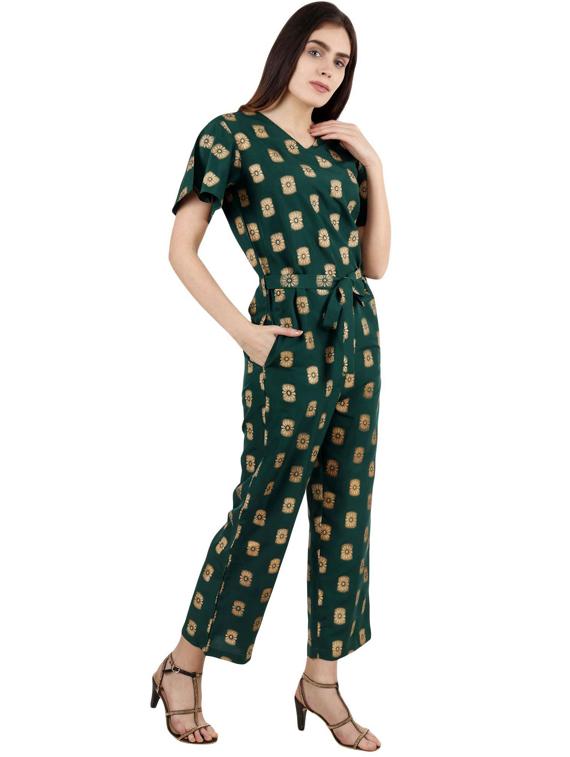 florals printed full leg jumpsuit - 19215422 - Standard Image - 2