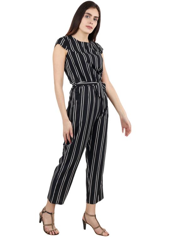 stripes full leg jumpsuit - 19215429 - Standard Image - 2