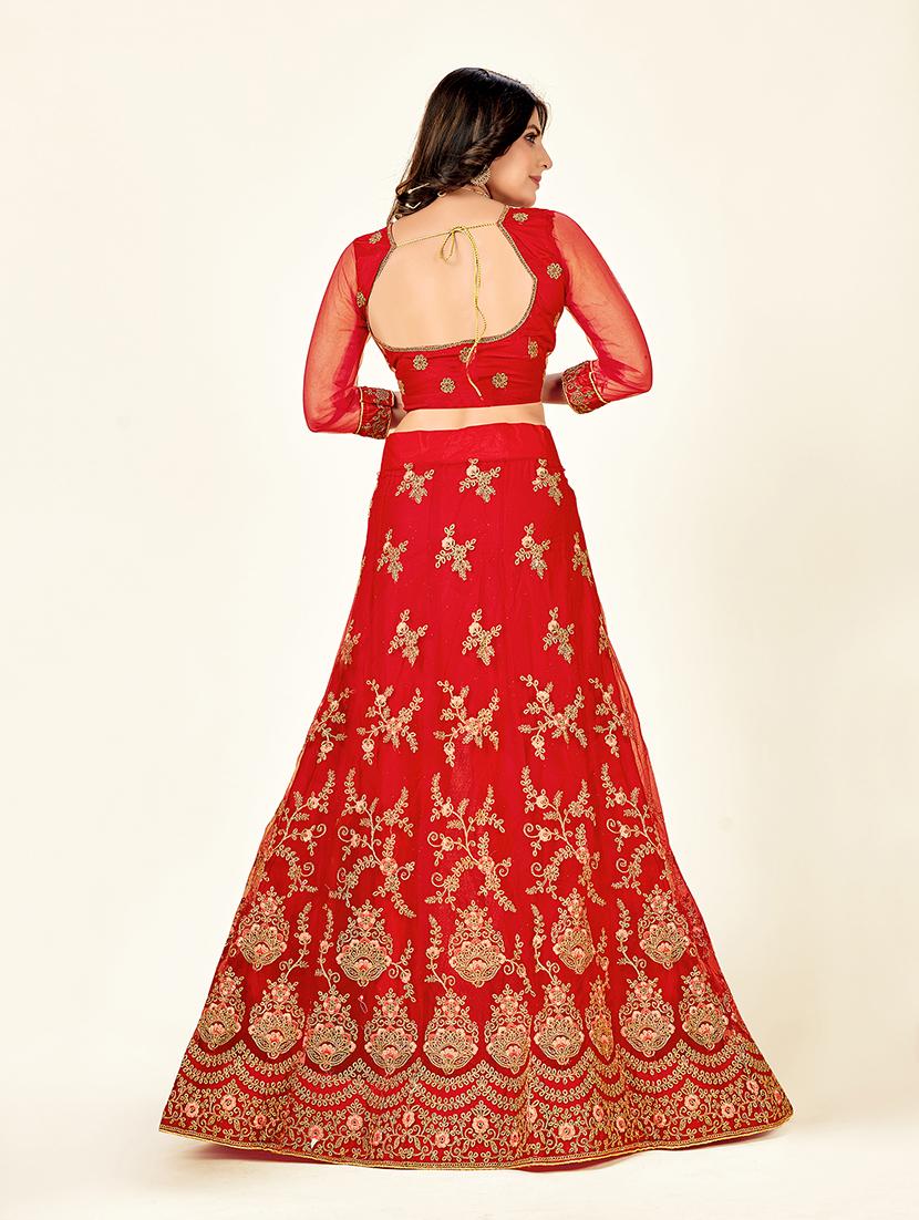 embroidered lehenga choli dupatta set - 19218021 - Standard Image - 2
