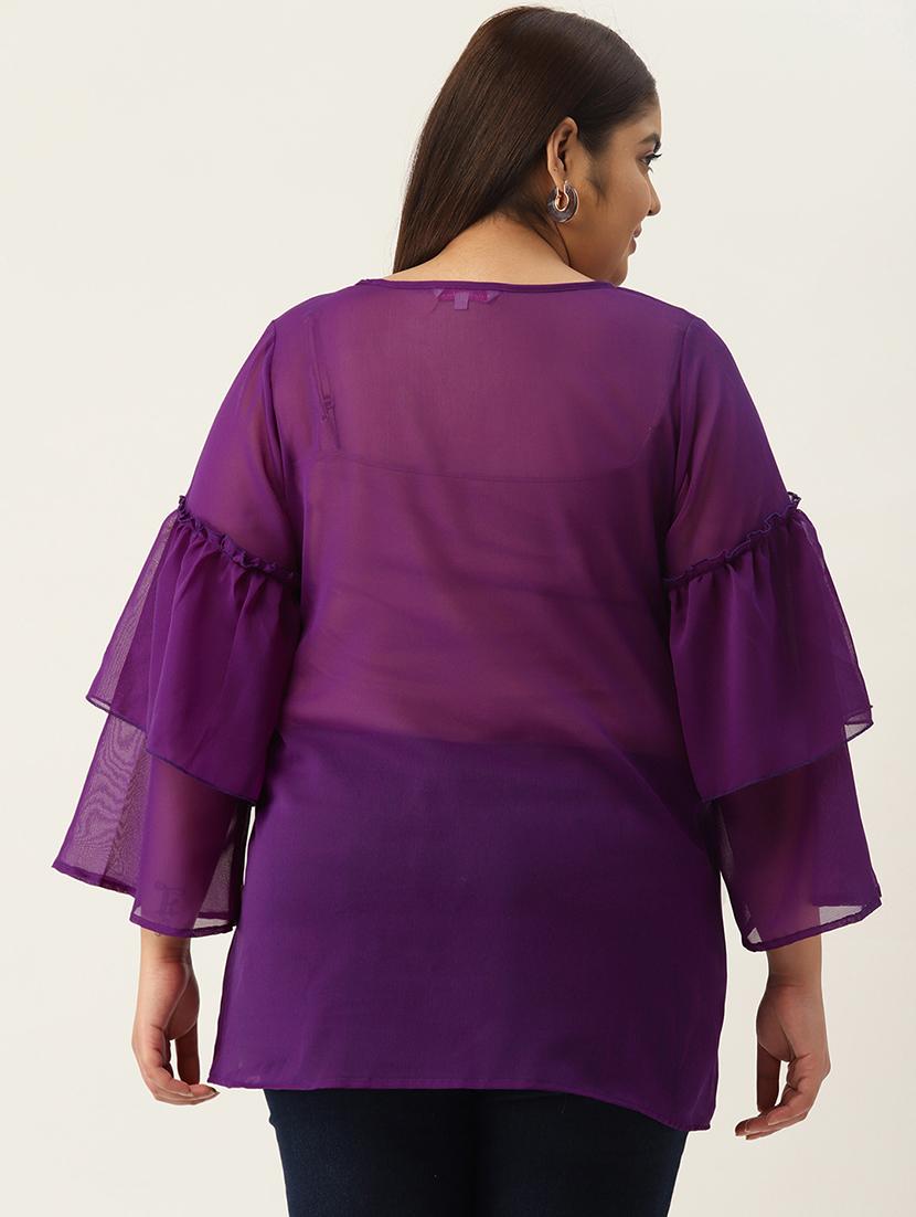 women's straight v neck top - 19220844 - Standard Image - 2