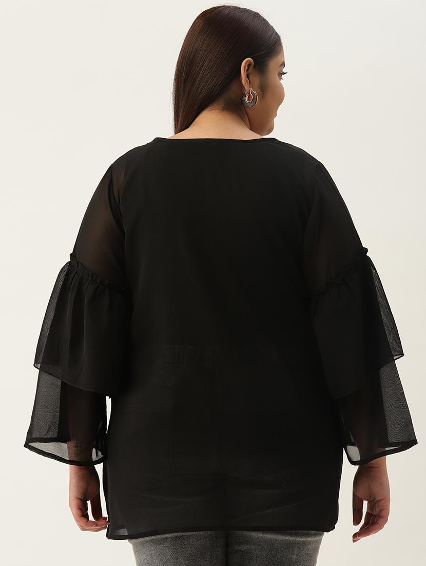 women's a line v neck top - 19220845 - Standard Image - 2