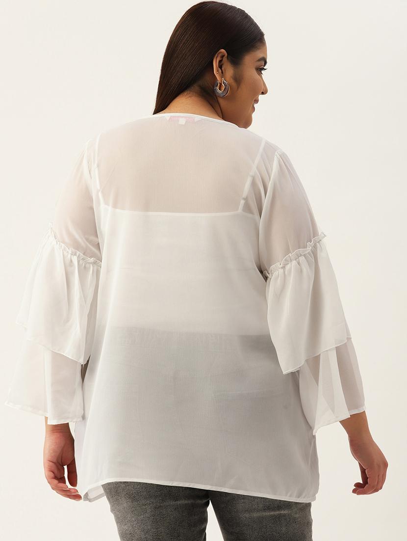 women's a line v neck top - 19220846 - Standard Image - 2