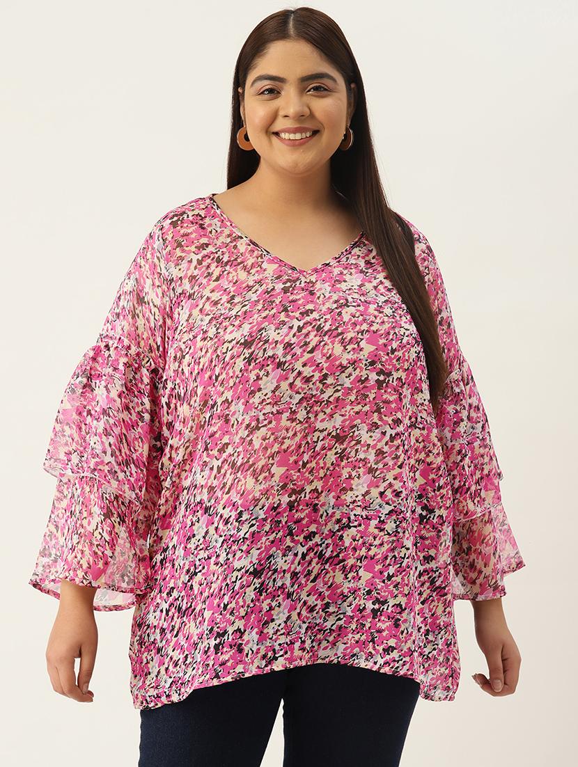 women's a line v neck top - 19220850 - Zoom Image - 0