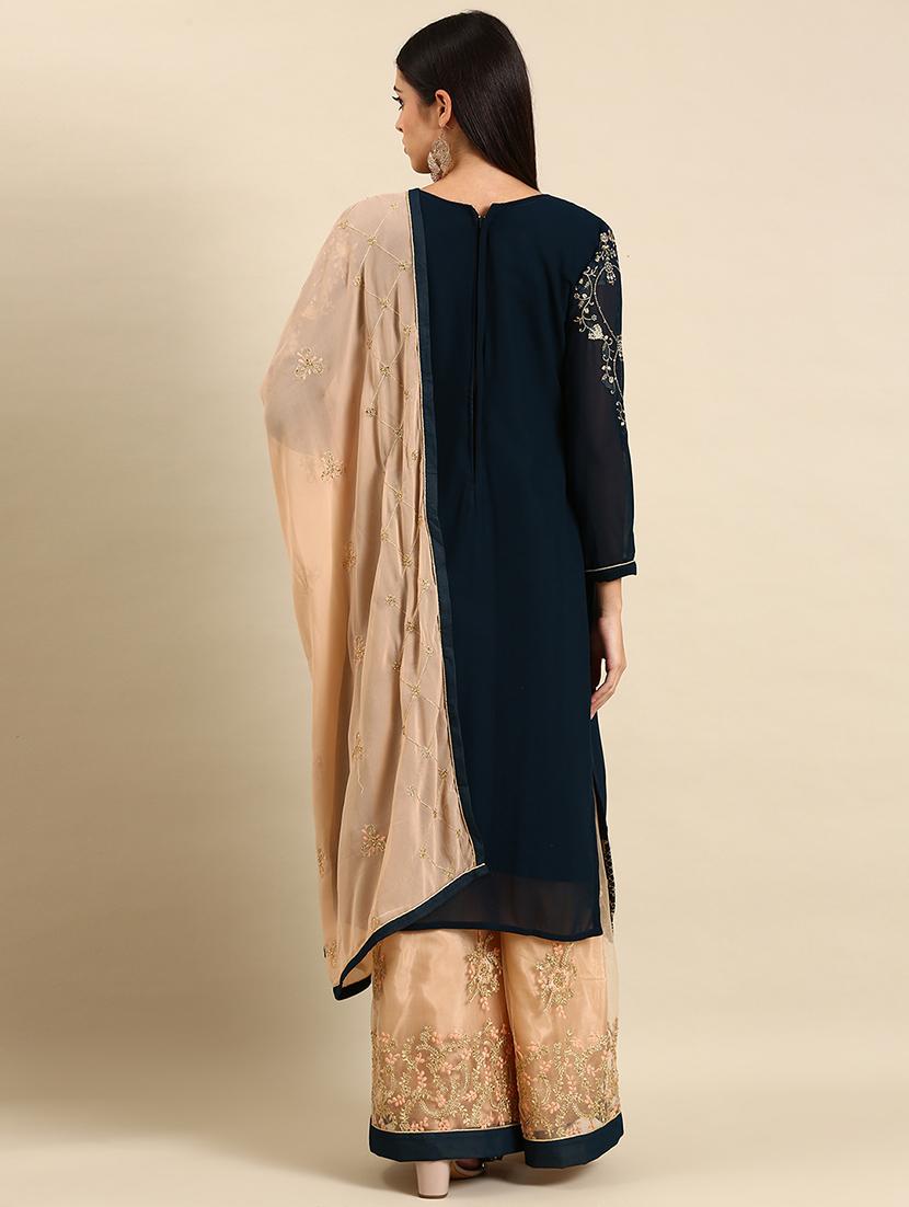 embroidered unstitched suit set - 19220929 - Standard Image - 2