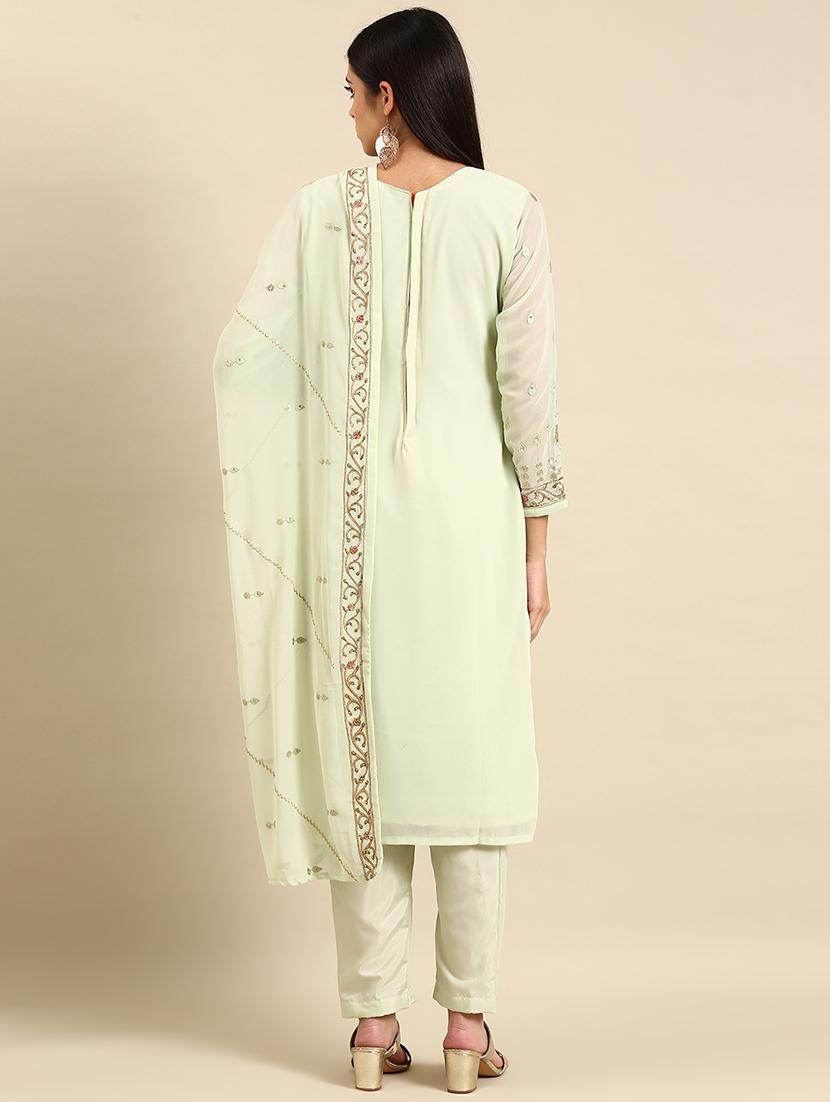 embroidered unstitched suit set - 19220939 - Standard Image - 2