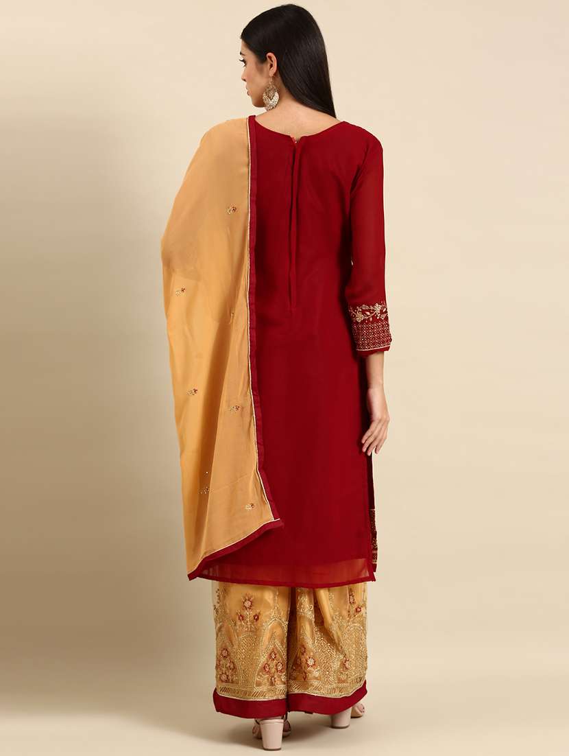 embroidered unstitched suit set - 19220946 -  Standard Image - 2