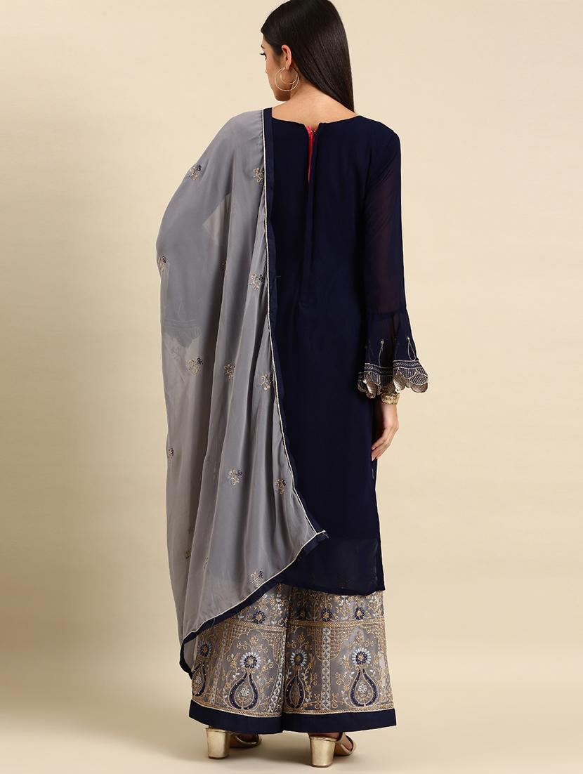 embroidered unstitched suit set - 19220949 - Standard Image - 2