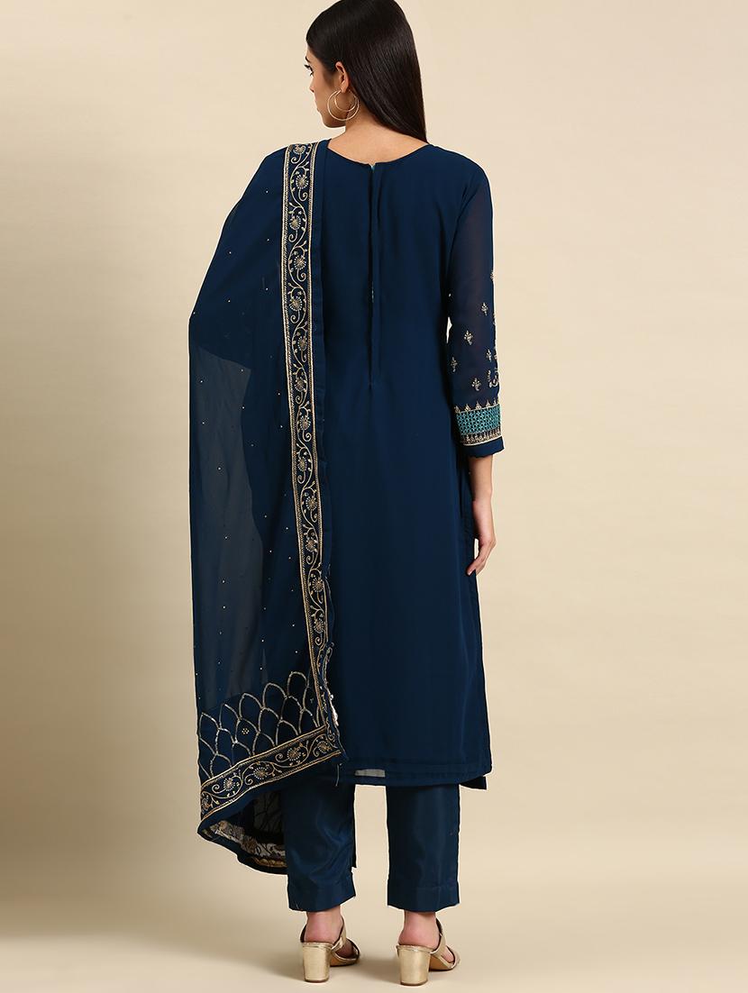 embroidered unstitched suit set - 19220951 - Standard Image - 2